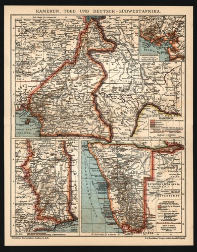 Landkarte anno 1909 kolonien - landkarte,
