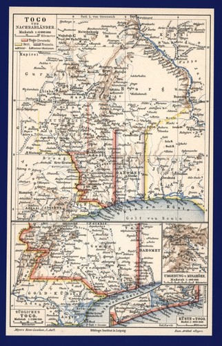 Togo landkarte anno 1897 - anno,