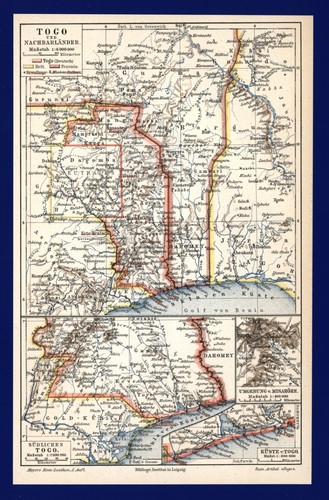 Togo landkarte anno 1897 - landkarte,