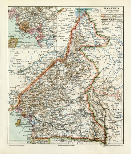 Kamerun historische landkarte - kamerun,